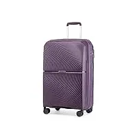 british traveller valise cabine bagages cabine 40 liters, valise rigide soute en polypropylène valise de voyage à 4 roulettes et serrure tsa, 55x40.5x22.5 cm (violet)