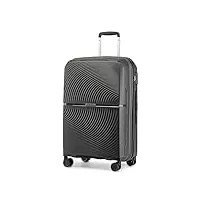 british traveller valise cabine bagages cabine 40 liters, valise rigide soute en polypropylène valise de voyage à 4 roulettes et serrure tsa, 55x40.5x22.5 cm (noir)