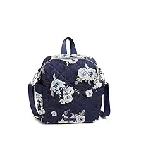 vera bradley petit sac à dos convertible performance twill pour femme, fleurs et branches bleu marine, taille unique