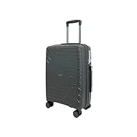 ess coo - valises cabine rigide en polypropylène (pp) à 4 roulettes pivotantes avec serrure tsa intégré (gris, cabine)