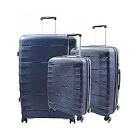 a1 fashion goods arcturus bagages à roulettes 8 roulettes extensibles rigides valise tsa lock sacs de voyage, bleu marine, set of 3 (s-m-l), valise