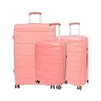a1 fashion goods arcturus bagages à roulettes 8 roulettes extensibles rigides valise tsa lock sacs de voyage, rose gold, set of 3 (s-m-l), valise
