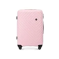 wittchen cube line valise moyenne en abs simple gaufrage géométrique 4 roulettes d'une poignée extractible serrure à combinaison taille m rose clair
