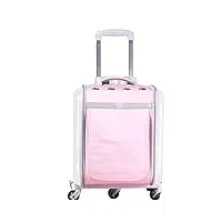 pet trolley case outing bagtrolley bag sac à dos de voyage à double usage transparent de grande capacité (couleur : rose) (rose)