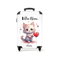 noboringsuitcases.com® valise personnalisée, valise pour enfants - 55x40x20cm valise cabine à roulettes - valise à roulettes pour enfants - motif d'avion - légère - valise avec nom et initiales