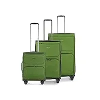 stratic bendigo light + lot de 3 valises (s, m, l), vert [53]