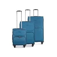 stratic bendigo light + lot de 3 valises (s, m, l), bleu pétrole [49]
