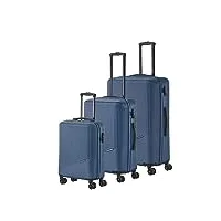 travelite set de valises à 4 roues 3 pièces tailles l/m/s, série de bagages bali : trolleys à coque dure en abs avec serrure à combinaison tsa (valise à main sans tsa)