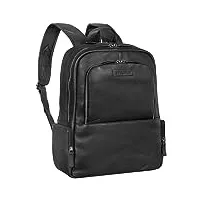 stilord 'clemens' sac à dos professionnel en cuir sac à dos ordinateur pour 13,3 pouces élégant backpack vintage en cuir véritable, couleur:noir