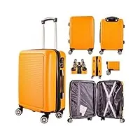 mf handbags t-hc-c-11 valise rigide à 4 roues doubles 360 degrés 50,8 cm, orange, s, décontracté