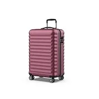 numada - valise moyenne 18kg upfly 24' abs (63x39,5x26,8cm) avec serrure à combinaison et 4 roues doubles 360 | résistant | lumière | intérieur compartimenté | bordeaux
