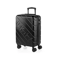 dkny - valise cabine avion - bagages cabine - petite valise rigide 4 roulettes - valise ultra légère avec cadenas à combinaison - bagage cabine résistant, noir