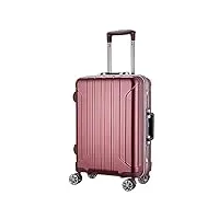 valises de voyage bagage valise bagages durables portatifs de valises de rayure Épaisse classique de cas de chariot d'alliage d'aluminium bagage à roulettes (color : c, size : 24inch)
