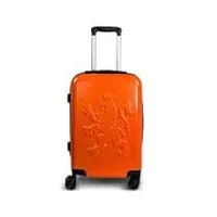 o.leo valise bagage à main, orange11, 54x34x20cm, boîtier rigide extérieur, intérieur en tissu, bandes élastiques et fermetures éclair