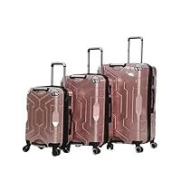 bagage valise de voyage ensembles de bagages 3 pièces valises de grande capacité bagages À main tsa customs suitcase bagage cabine bagages à roulettes (color : pink, size : 20+24+28in)