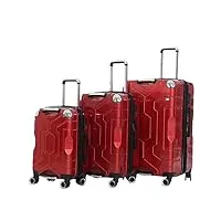 bagage valise de voyage ensembles de bagages 3 pièces valises de grande capacité bagages À main tsa customs suitcase bagage cabine bagages à roulettes (color : rot, size : 20+24+28in)