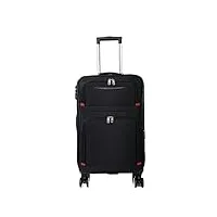 bagage valise de voyage bagage souple avec roues pivotantes, noir, bagage À main souple extensible bagage cabine bagages à roulettes