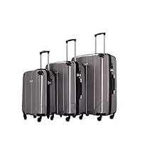 socuy bagage valise de voyage ensembles de bagages abs hardshell 3pcs valise légère et durable roues pivotantes avec serrure tsa bagage cabine bagages à roulettes