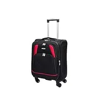 a1 fashion goods valise à roulettes souple extensible 4 roues york noir rouge violet, noir , cabin, valise souple extensible avec roulettes pivotantes