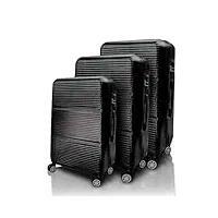 d'aniello lot de 3 valises rigides noir 55 cm 66 cm 76 cm, noir , coque rigide