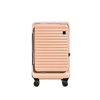 bagage à roulettes extensible, valise épaisse avec ouverture frontale, tige de traction télescopique réglable, serrure douanière tsa, pour voyager (pink 20 in)