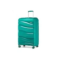 kono valise cabine 55cm, valise rigide soute en polypropylène légere à 4 roulettes avec serrure tsa, turquoise