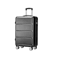 lanazu valises à roulettes bagages à main universels valises classiques à rayures épaisses bagages durables portables (d)