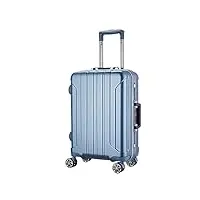 iryze valises de voyage bagages durables portatifs de valises de rayure Épaisse classique de cas de chariot d'alliage d'aluminium valise grande taille (color : a, size : 20inch)
