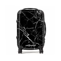 live x maintain valise rigide légère en marbre noir avec serrure tsa, 4 roulettes pivotantes, marbre noir, 3 piece set: cabin + medium + large, valise rigide en marbre