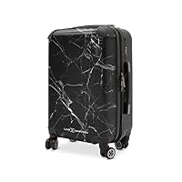 live x maintain valise rigide légère en marbre noir avec serrure tsa, 4 roulettes pivotantes, marbre noir, large (78cm - 95 l), valise rigide en marbre