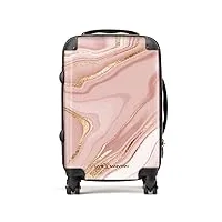 live x maintain valise rigide légère en marbre rose liquide avec serrure tsa, 4 roues rotatives, bagage à main et bagage à main, marbre rose liquide, 3 piece set: cabin + medium + large, valise rigide