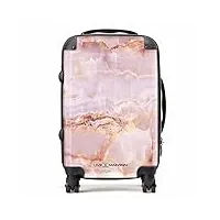 live x maintain valise rigide légère en marbre rose avec serrure tsa, 4 roues rotatives, bagage à main et bagage à main, marbre rose., 3 piece set: cabin + medium + large, valise rigide en marbre