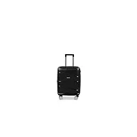 platinium valise cabine 55cm rigide polypropylène valise de soute à 4 roulettes et serrure tsa, noir
