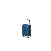 platinium valise cabine 55cm rigide polypropylène valise de soute à 4 roulettes et serrure tsa, bleu