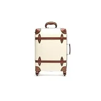 misako vintage petite valise rigide - valise de cabine d'avion petite et résistante vintage beige 55 x 35 x 21 cm petite