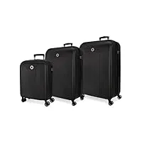movom riga set valise taille unique, noir/blanc, taille unique, ensemble de valises