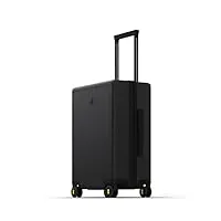 level8 valise cabine Élégant micro diamant structuré design bagages cabine trolley rigide valise de voyage avec 4 roulettes doubles pivotantes et serrure tsa(50cm, 40l, noir)