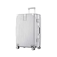 bagage valise de voyage bagage léger, valises rigides pc + abs À double roue pour valise de voyage bagage cabine bagages à roulettes (color : blue,silver, size : 26inch)