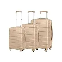 bagage valise de voyage ensembles de valises hardside avec double spinner ensemble de bagages de voyage 3 pièces valise légère bagage cabine bagages à roulettes (color : c, size : 20+24+28in)