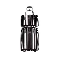 jyarz valise de voyage valise À bagages en tissu oxford, résistante À l'usure, serrure À code, valise À rayures, 2 pièces, boîtier de chariot trolley valise (color : c, size : 2 piece)