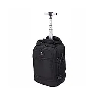aerolite ryanair sac à dos à roulettes 40 x 20 x 25 cm avec 2 roues recyclées et respectueuses de l'environnement avec poignée extensible, noir