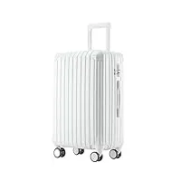 drmee valise à main valise À roulettes rigides légères pour voyage d'affaires bagages cabine (color : white, size : 24in)
