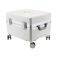 valise à main valise À main avec poignée large de 50,8 cm, coque rigide avec cadre en aluminium, roues pivotantes. bagages cabine (color : white, size : 20inch)
