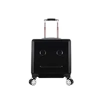 drmee valise à main valise réglable de chariot À bagages À main pour la serrure À combinaison d'embarquement de voyage de voyage bagages cabine (color : black, size : 18in)