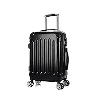 bagage cabine valise cabine bagages de voyage d'affaires de valise dure de 20 pouces, valises portatives avec des roues double tirette bagage valises de voyage valise ( color : black , size : 20inch )