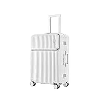 bagage cabine valise cabine le cadre en aluminium dur résistant de bagage continuent la valise de serrure de tsa de sécurité de bagage bagage valises de voyage valise ( color : white , size : 24inch )