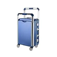 bagage cabine valise cabine valises À roulettes coque rigide cadre en aluminium amoureux bagages grande capacité de stockage bagage valises de voyage valise (color : blue, size : 24inch)
