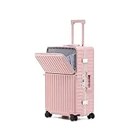 bagage cabine valise cabine valises avec le port d'usb chargeant le bagage pour des valises de grande capacité de voyage d'affaires bagage valises de voyage valise (color : rosa, size : 24inch)