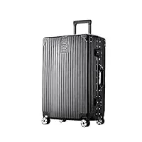 reekos bagage cabine valise cabine bagage léger, valises rigides pc + abs À double roue pour valise de voyage bagage valises de voyage valise (color : black, size : 22inch)