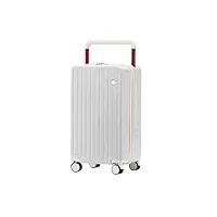reekos bagage cabine valise cabine valise trolley large valise mot de passe grande capacité femme valise universelle roue valise homme bagage valises de voyage valise (color : white, size : 20inch)